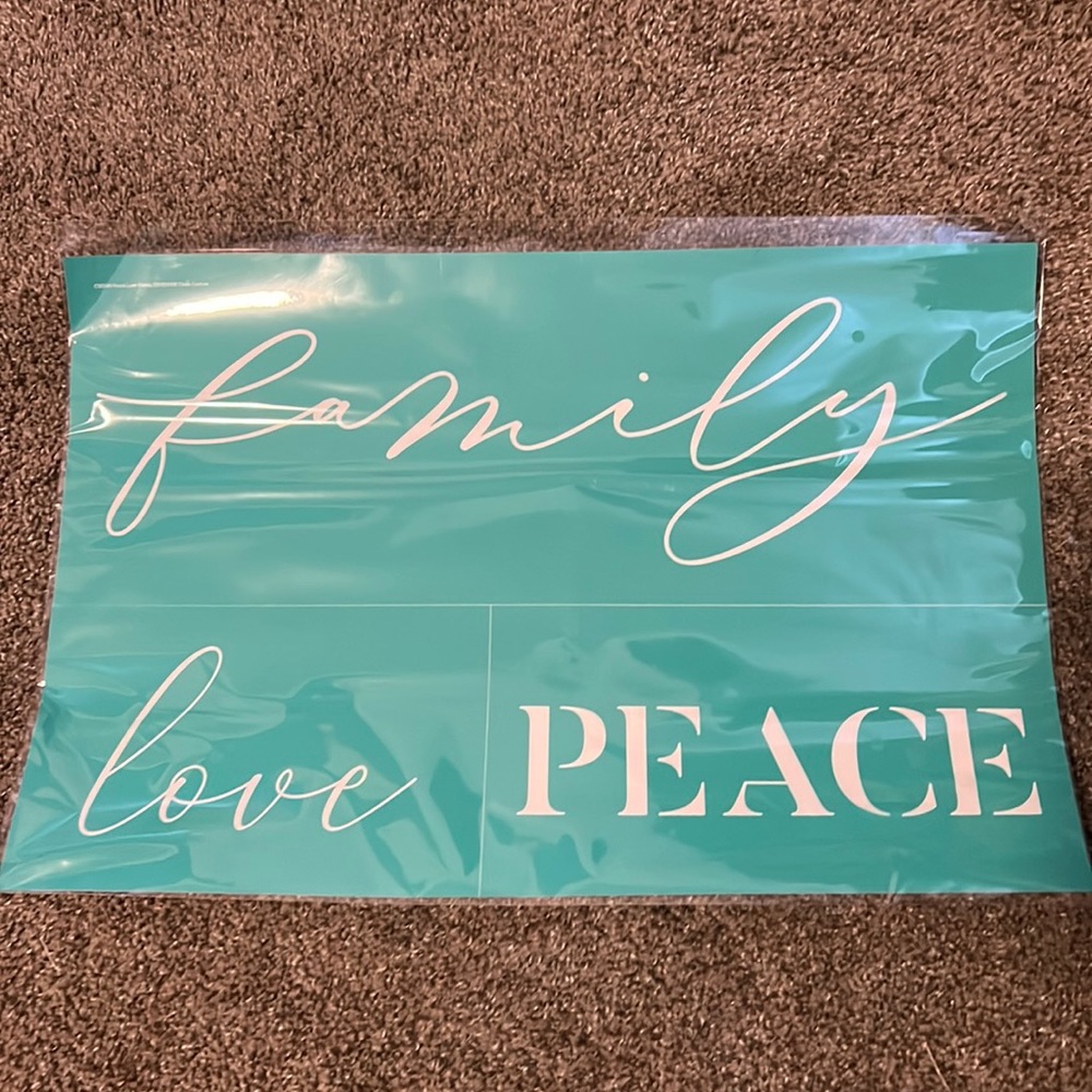 Chalk Couture Family, Love, Peace Transfer - BNIP